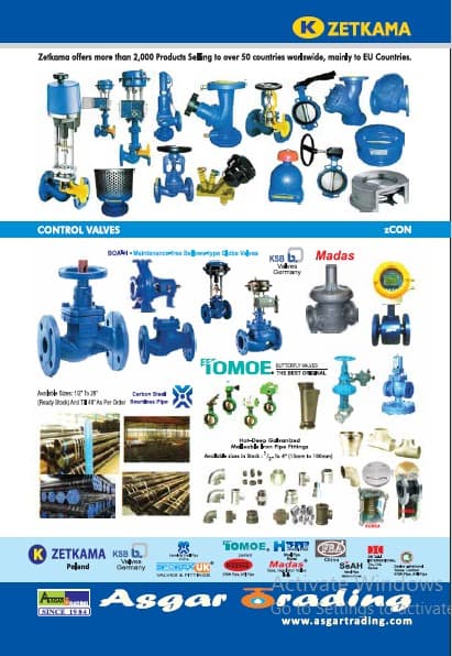 Asgar Trading catalogue page 5 — pipe fittings, flanges & joints